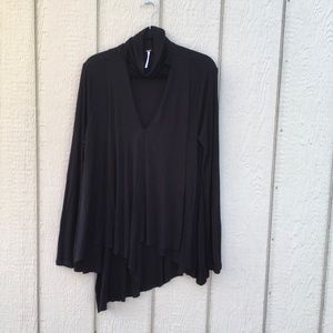 Free people black drape cut out sweater